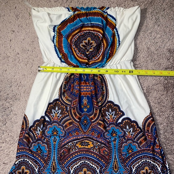 Charlotte Russe Women’s Strapless Boho Print Paisley Dance Dress Size Medium - Picture 8 of 11